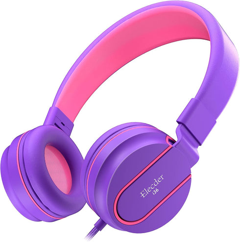ELECDER i36 Kids Headphones Children Girls Boys Teens Foldable Adjustable On Ear Headphones 3.5mm Jack Compatible Cellphones Computer Kindle MP3/4...