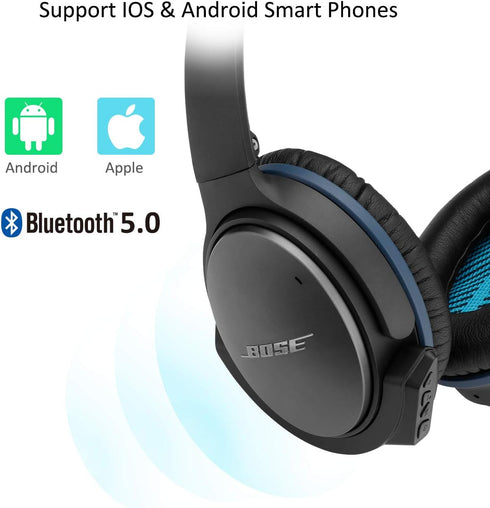Upgraded aptX Wireless Bluetooth Adapter for Bose QuietComfort QC 25 Headphones with Mic/Volume Control, Black...