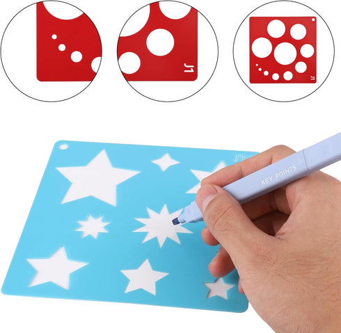 20pcs Drawing Stencils for Kids, Geometric Shapes Stencils 5 Colors Simple Stencils for Painting Cute Patterns Design Drawing Template Set for Kid...