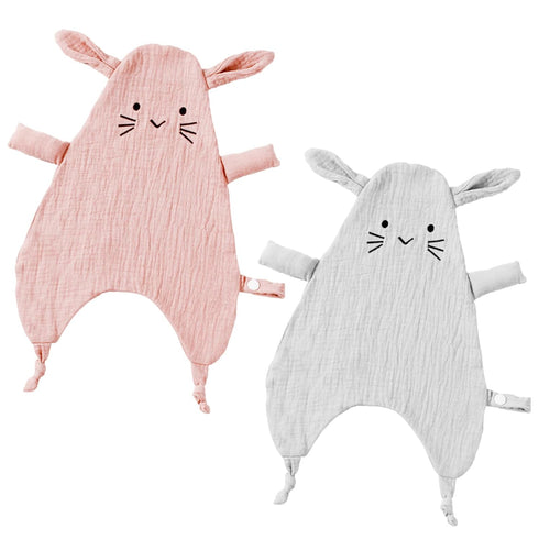 2 Pcs Baby Security Blanket Lovely Muslin Security Blanket Baby Comforter Soft Breathable Soothing Towel Gift for Baby Shower, 40cm x 27cm...