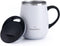 GRANDTIES Insulated Coffee Mug with Handle - Sliding Lid for Splash-Proof 16 oz Wine Glass Shape Thermal Tumbler with Double Walled Vacuum Stainle...
