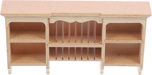 Toyvian Miniature Storage Cabinet Wall Dollhouse Mini Wood Cupboard Miniature Bookshelf Model Furniture Accessories for 1: 12 Doll House Kitchen L...