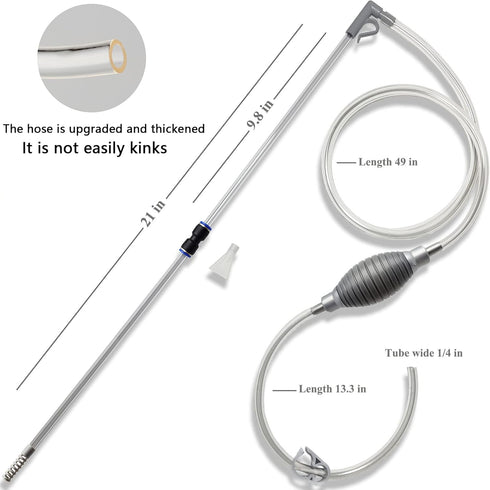 10 Gallon Fish Tank cleaner and Aquarium Water Changer Siphon with a Thinner Tubing. Perfect for Cleaning Small Tanks, Gravel Vacuum for Aquarium ...