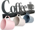 HULISEN Coffee Mug Wall Rack, Coffee Cup Holder Wall Mounted with 12 Heavy Duty Hooks and Metal Coffee Sign, Rustproof Tea Cup Hanger Display Deco...