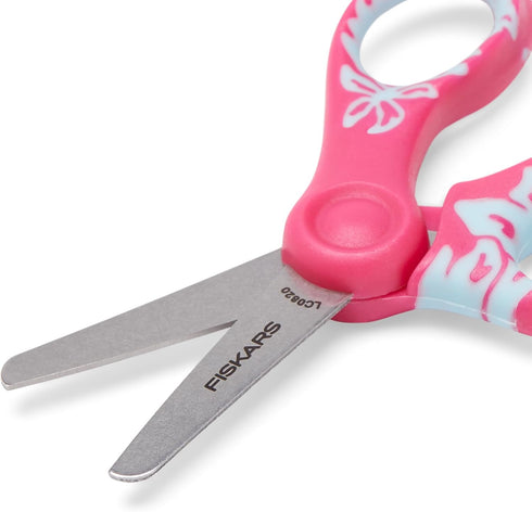 Fiskars 5" SoftGrip Blunt-Tip Scissors for Kids Ages 4-7 - Scissors for School or Crafting - Back to School Supplies - Pink/Turquoise Floral...