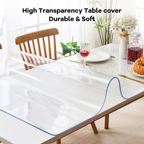 Transparent 14x24 in Small Office Desk Blotter Mat Clear Plastic Table Protector Cover Pad PVC Topper Surface Proection Mat Pad Anti Scratch Table...