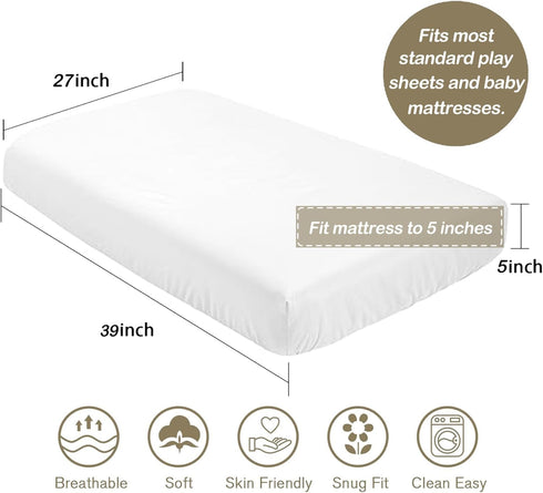 Crib Sheets for Girls Boys Wildflower Boho Baby Sheets for Crib,Neutral Toddler Mini Crib Mattress Sheets Fitted for Nursery Bed 27"x 39"...