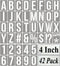 4 Inch Alphabet Letter Stencils for Painting - 42 Pack Letter and Number Stencil Templates with Signs for Painting on Wood, Reusable Numbers and L...