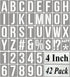 4 Inch Alphabet Letter Stencils for Painting - 42 Pack Letter and Number Stencil Templates with Signs for Painting on Wood, Reusable Numbers and L...