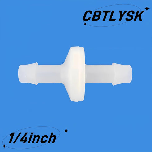 1/8" Barb Hose One Way Inline Check Valve Non Return Ozone Resistance PVDF Plastic One-Way Fuel Oil Water Gas Pump Air Check Valve?5pcs set...