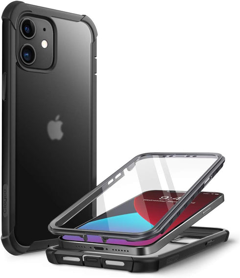Clayco Forza Series Case for iPhone 12 Mini 5.4 inch (2020 Release), Built-in Screen Protector, Dual Layer Rugged Cover with Full-Body Soft TPU Bu...