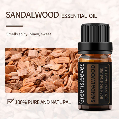 GREENSLEEVES Rose Sandalwood Essential Oil Set, 2 x 10ml Pure Plant-Based Fragrance Oil for Aromatherapy, Essential Oils for Diffuser, Massage, Ba...