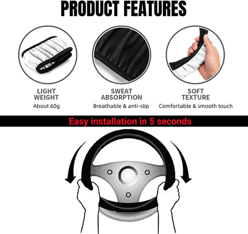 Leather Steering Wheel Cover Compatible with Civic si Universal Size(SI)...