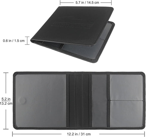 Car Registration and Insurance Holder, Leather Registration and Insurance Card Holder, Vehicle Glove Box Organizer - For Documents, Cards, License...