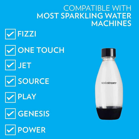 sodastream 0.5L Slim Black Carbonating Bottles (Pack of 2)...