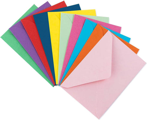 Purple Q Crafts 60 Mini Envelopes 10 Assorted Colors,Gummed closure, Gift Card, Business Card Envelopes 4"x 2.7"...