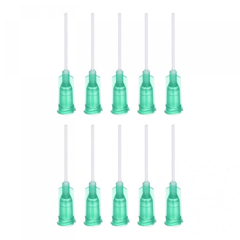 uxcell 10 Pcs 18G Plastic Dispensing Needles, 1" PP Glue Needle Tube Blunt Luer Lock Tips with PP Flexible Needle for Liquid Glue Gun, Green...