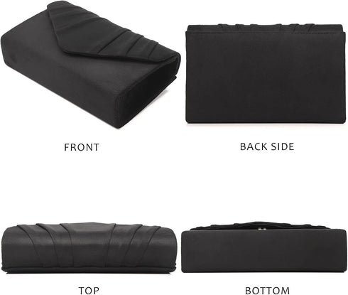 Labair Women's Evening Handbags Pleated Suede Evening Bag Velvet Clutch Bag Wedding Bridal Dress Purse....