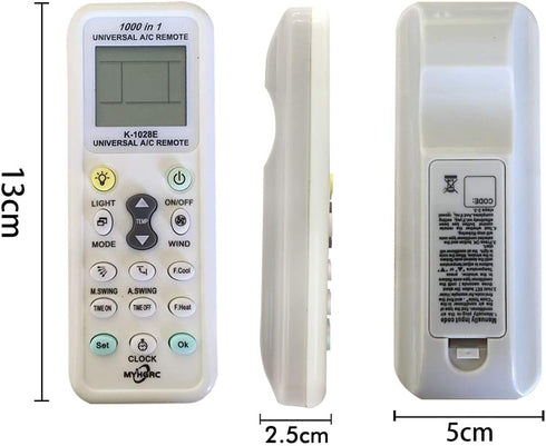 K-1028E Universal Air Conditioner A/C Remote Control for Haier, Hitachi, Panasonic, LG, Sharp, Gree, Midea, Bosch, Toshiba, Sanyo Air Conditioner ...
