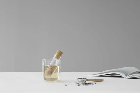 VIVA Travel Glass Tea Infuser Tube with Cork Lid - For Brewing Tea On The Go...