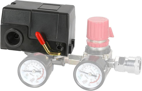 Air Compressor Pressure Switch Replacement LF10-4H with 95-125 PSI Range and 20A Rating, 4-Port...