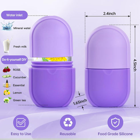 Ice Roller for Face and Eye, Ice Face Roller,Facial Beauty Ice Roller Skin Care Tools, Ice Facial Cube, Gua Sha Face Massage, Silicone Ice Mold fo...