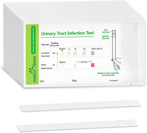 Easy@Home Urinary Tract Infection Test: UTI Test Strips Urinalysis Dip Stick Kit, Urine Testing Nitrites Leukocytes 2 Parameters, Individually Wra...