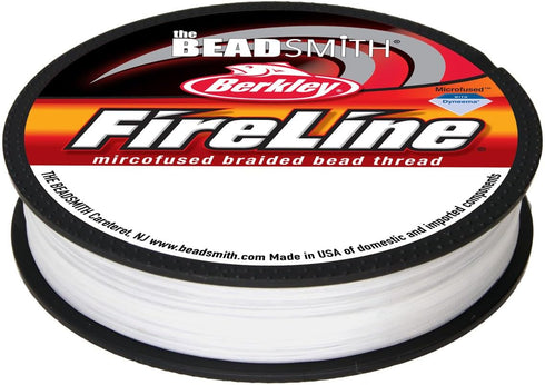 The Beadsmith Fireline by Berkley – Micro-Fused Braided Thread – 6lb. Test, 006”/.15mm Diameter, 50 Yard Spool, Crystal Color – Super Strong Strin...
