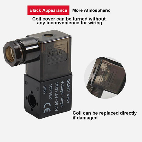 Fielect DC 24V Pneumatic Solenoid Valve Coil Electric Solenoid Air Valve Coil Solenoid Valve Replacement Parts, Solenoid Valve Plug Connector...