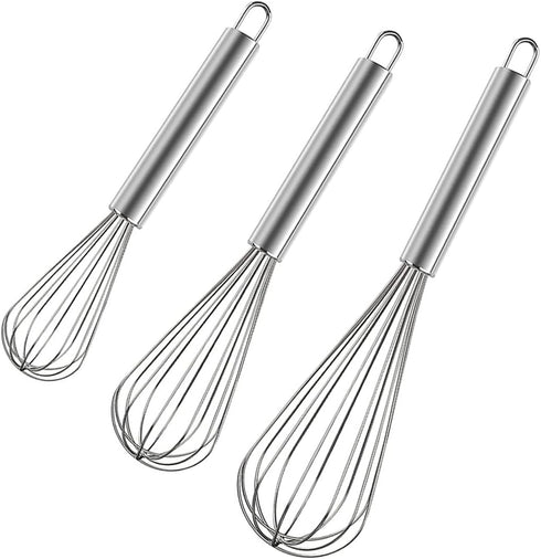 Stainless Steel Whisk Set, 3 Packs Balloon Whisk for Cooking, Whisking, Blending (8",10",12")...