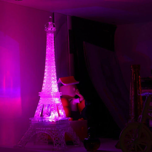 Colorful Eiffel Tower Lighting Desk Bedroom Decoration LED Lamp (7.6 Inch)...