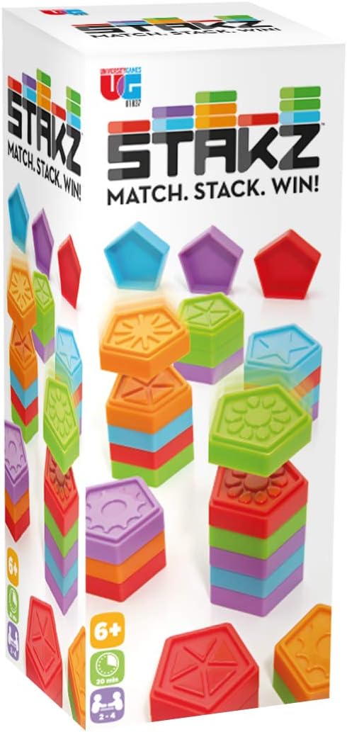 University Games | Stakz, Match-Stack-Win! The Tile-Laying Family Strategy Game for 2 to 4 Players, Ages 6 and Up from (01843)...