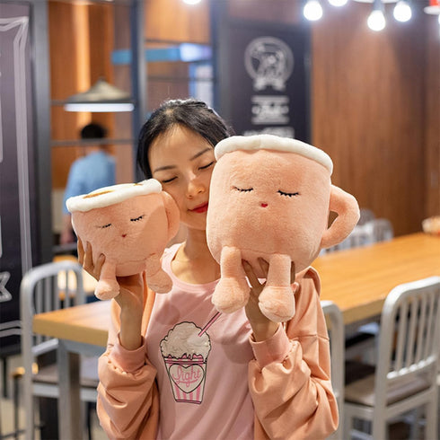 Latte Plush Pillow, 11.8 Inch Coffee Cup Plush Doll Toy, Coffee Food Stuffed Plush, Christmas Birthday Gift for Kids Adults Boys Girls (Pink)...