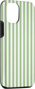 iPhone 15 Striped Pattern Green and White Vertical Lines Case...