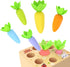 KMTJT Montessori Toys for 1 2 3 Year Old Toddlers, Macron Carrot Harvest Game Wooden Toys for Baby Boys and Girls, Educational Learning Shape Sort...