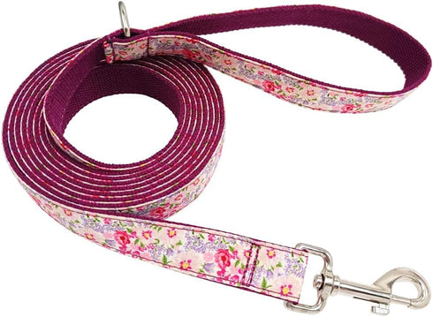 10FT Dog Leash, Strong Thick Nylon Pet Flat Leash with Cute Stylish Printed Pattern for Small Medium Large Dogs Walking Training...
