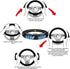 Swono Butterfly and Flower Universal 15" Steering Wheel Covers Abstract Blue Butterfly and Pink Flower Cute Car Steering Wheel Cover for Men Women...