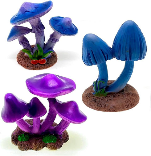 3pcs Mini Mushroom Figurines Mini Mushroom Figurines Lawn Garden Micro Decoration Statues Figurines for Garden Ornaments Plant Pots Bonsai Landsca...