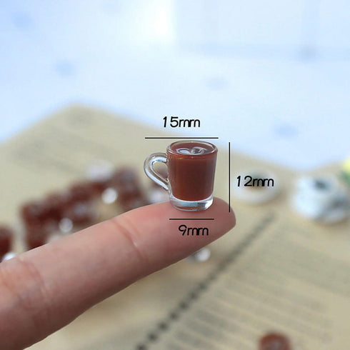 Miniature Coffee Cups Model Dollhouse Ornament Dollhouse Decoration Mini Decor Doll House Accessories Christmas Birthday Gifts for Boys Girls Wome...