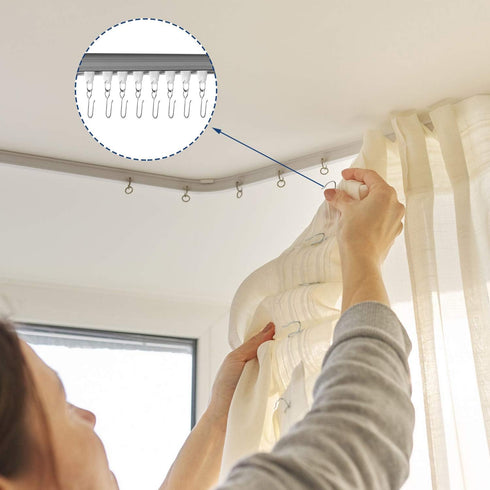 120 Pieces Curtain Track Hooks Metal Drapes Curtain Wire Hooks Stainless Steel Small S Hangers for Ceiling Track...