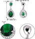 EVER FAITH Women's Austrian Crystal Cubic Zirconia Tear Drop Dangle Earrings Emerald Color Silver-Tone...