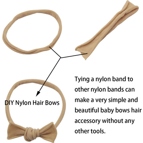 Qearl 60 Pack Soft Stretchy DIY Nylon Headbands Hair Bands Bows DIY Accessory for Newborn Baby Girls with Box...