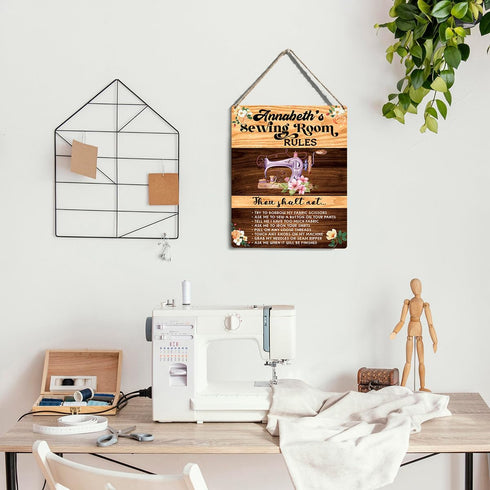 Retro Sewing Supplies Home Decor Wall Decor Sewing Accessories Wall Art Rustic Wooden Hanging Sign Quilting Supplies for Quilters Sewers Sewing Lo...