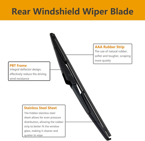 2 Pack Rear Wiper Blades for Hyundai Santa Fe 2013-2022 / Kia Sedona 2015-2021 / Kia Telluride 2020-2022 / Kia Sorento 2016-2020 / Hyundai Elantra...