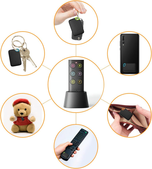 Key Finder Locator,Wireless Key Tracker 80dB RF Item Locator with 131ft Working Range,1 Transmitter and 6 Receivers for Finding lost Key,Remote,Ca...