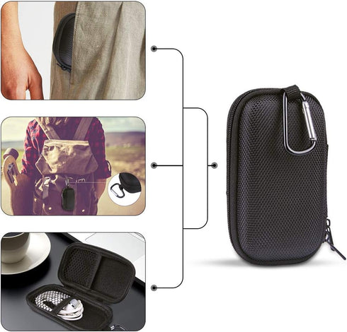 HOOTEK Durable MP3 Player Case, USB Flash Drive Case Bag Wallet, 2Pack EVA Shockproof Hard Carrying Travel Case Bag SD Memory Cards Cable Organize...