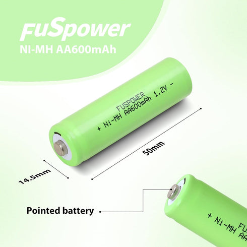 AA Rechargeable Batteries Rechargeable AA NiMH 600mAh Batteries for Outdoor Garden Landscaping String Lights Flashlight Mice (12 Count (Pack of 1)...
