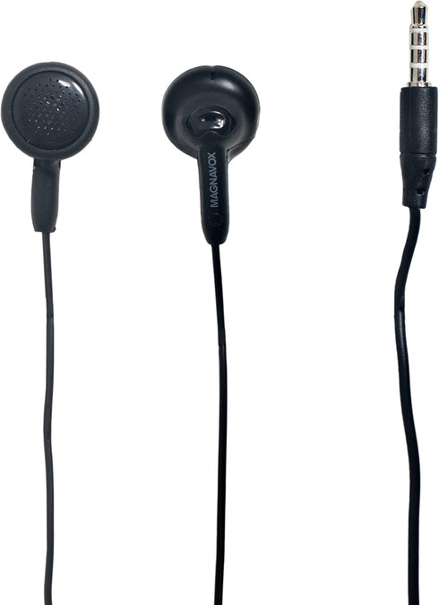 Magnavox MHP4820-BK Gummy Earbuds in Black | Available in Pink, White, Black, Blue, & Teal | Earbuds Gummy | Extra Value Comfort Stereo Earbuds | ...