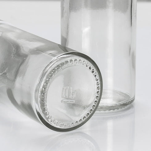 2 Pcs Glass Spice Jars/Bottles - 3oz Empty Round Spice Containers with Airtight Metal Caps with Shaker Lids (2, clear)...