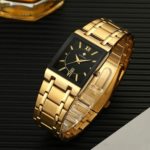 WWOOR Square Watches for Men Stainless Steel Mens Square Watch with Date Original Waterproof Analog Quartz Fashion Business Casual Wristwatch...